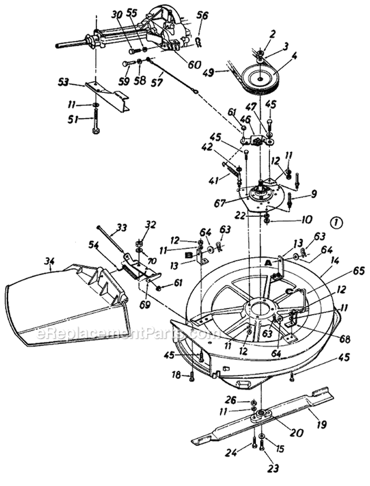 Page A Diagram and Parts List for 130511B 1990 MTD Lawn Tractor