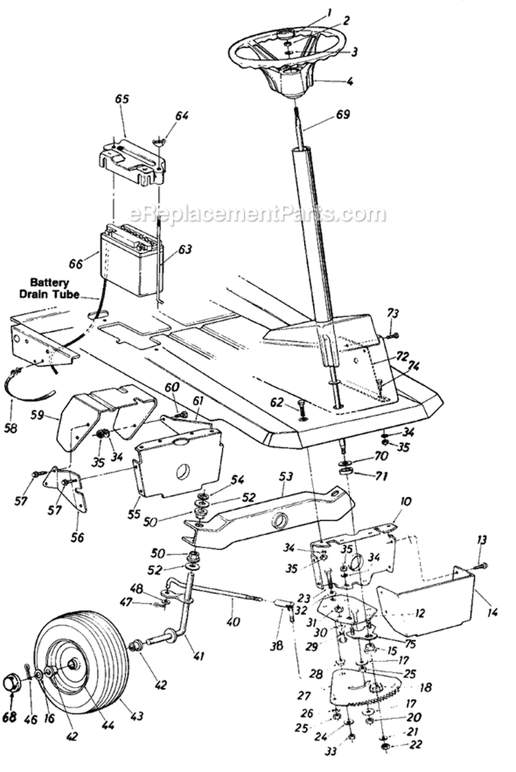 Page D Diagram and Parts List for 130511B 1990 MTD Lawn Tractor