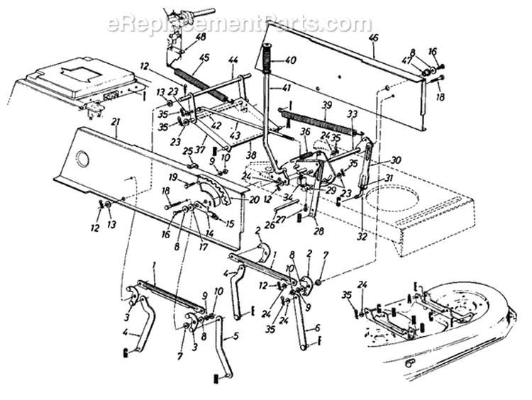 Page G Diagram and Parts List for 130659F 1990 MTD Lawn Tractor