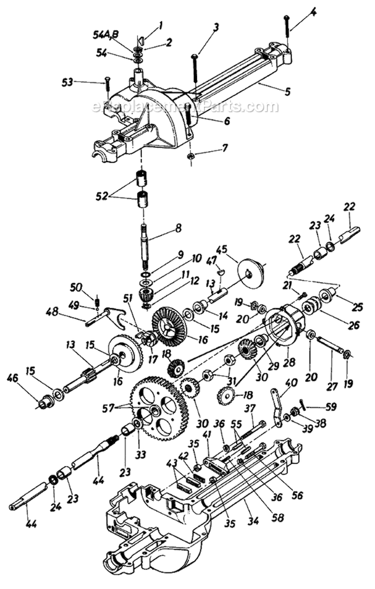 Page H Diagram and Parts List for 130659F 1990 MTD Lawn Tractor
