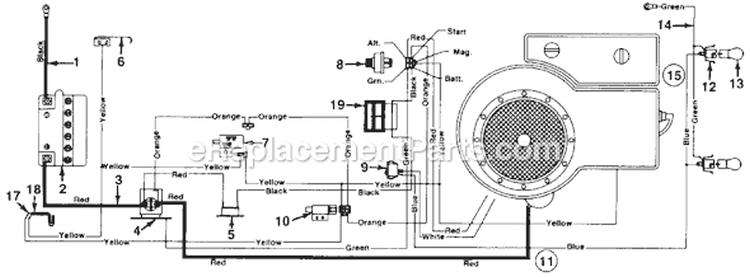Page B Diagram and Parts List for 131-451-401 Style 1 -1991 MTD Lawn Tractor