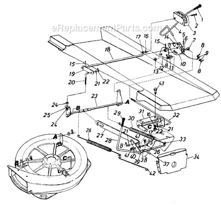 Page F Diagram and Parts List for 131-551-715 1991 MTD Lawn Tractor
