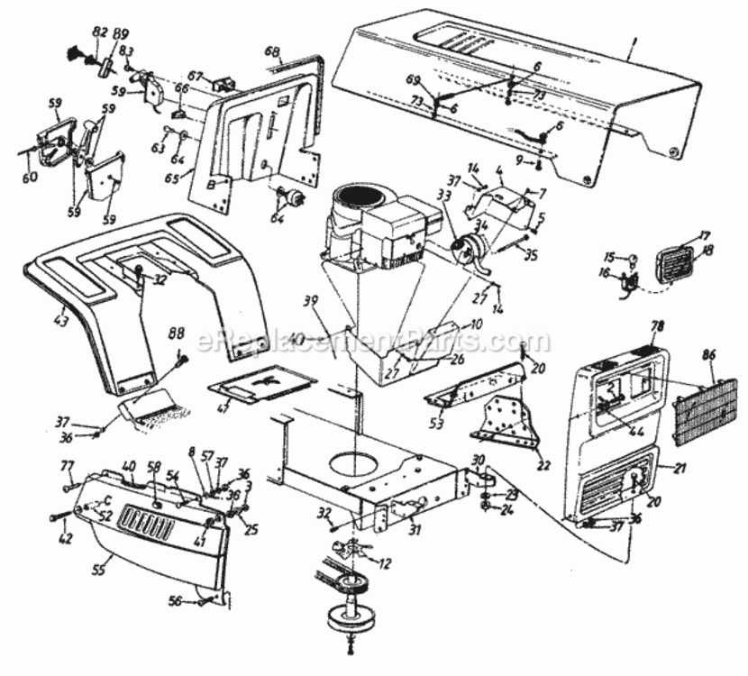 Parts Diagram and Parts List for 131-648-000 1991 MTD Lawn Tractor