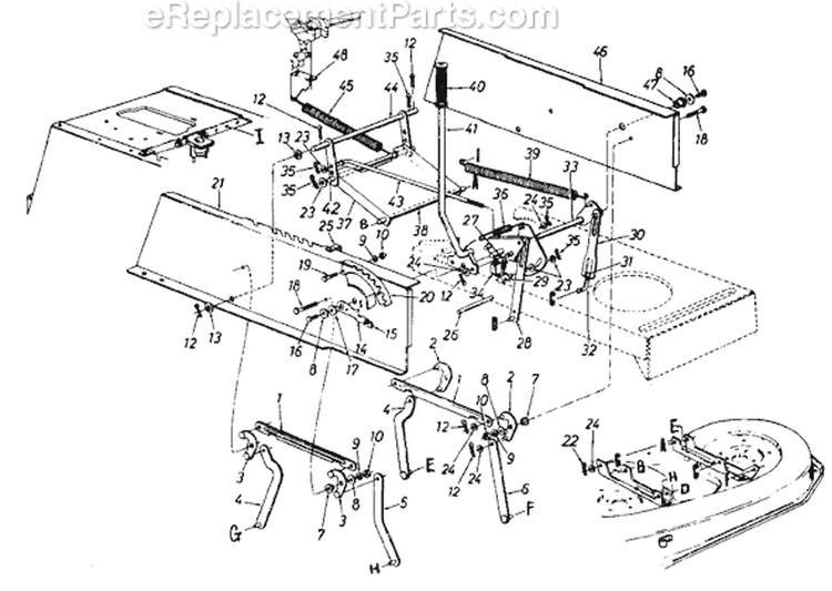 Page B Diagram and Parts List for 131-650F304 1991 MTD Lawn Tractor