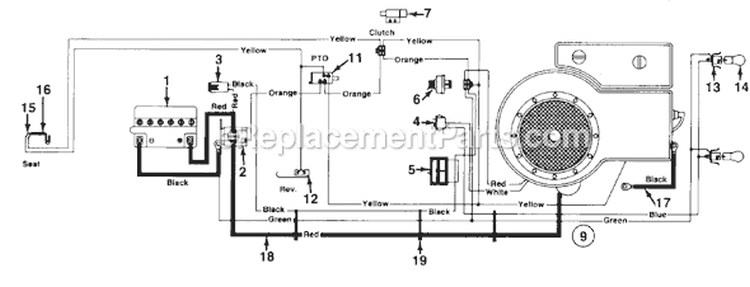Page B Diagram and Parts List for 131-660F000 Single Cylinder -1991 MTD Lawn Tractor