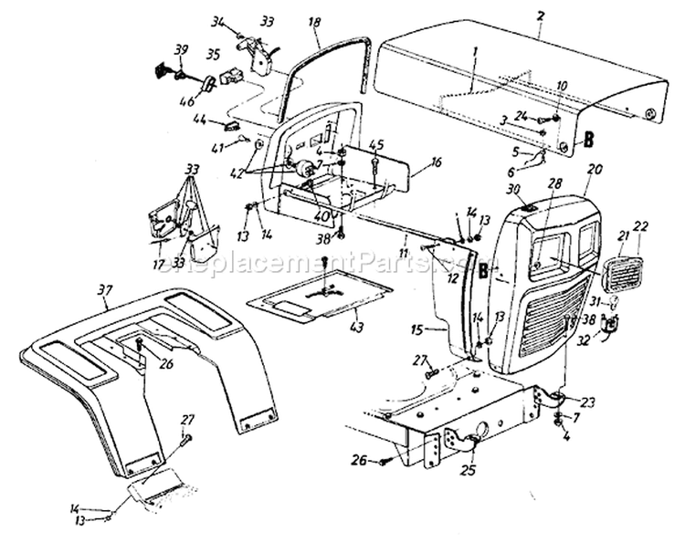 Page C Diagram and Parts List for 131-662F118/SWC#28217 12.5/38 MTD Lawn Tractor
