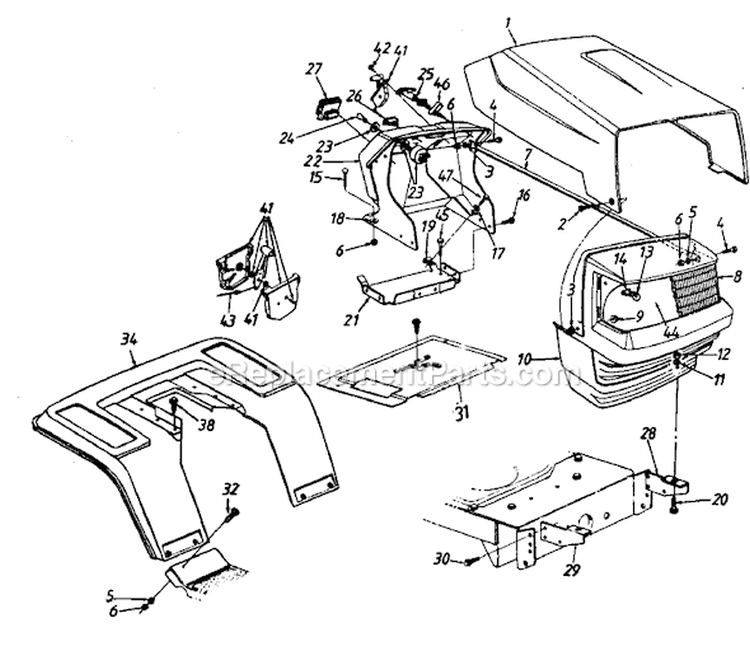 Page B Diagram and Parts List for 131-670-000 1991 MTD Lawn Tractor