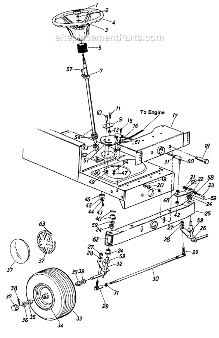 Page C Diagram and Parts List for 131-673G000 Twin Cylinder -1991 MTD Lawn Tractor