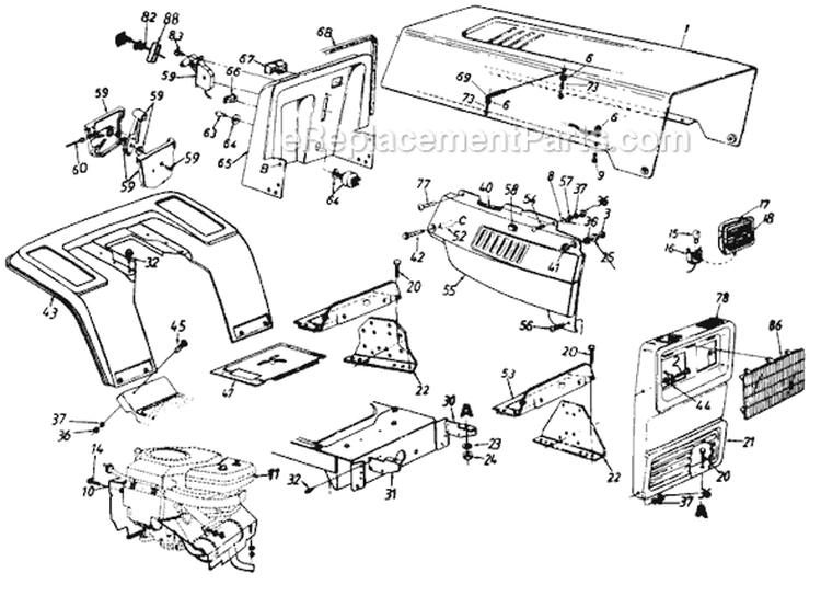 Page D Diagram and Parts List for 131-678G000 Twin Cylinder -1991 MTD Lawn Tractor