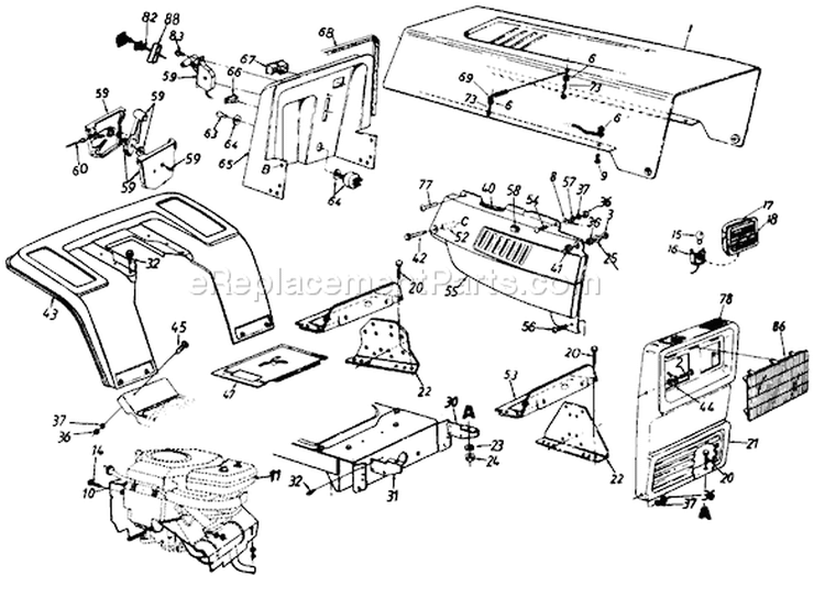 Page C Diagram and Parts List for 131-678G118/SWC#28218 LT 1842 MTD Lawn Tractor