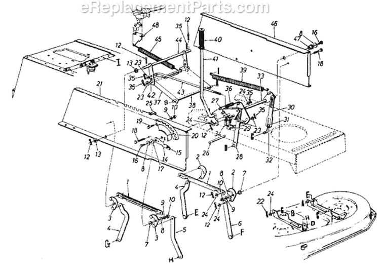 Page L Diagram and Parts List for 131-689G019 1991 MTD Lawn Tractor
