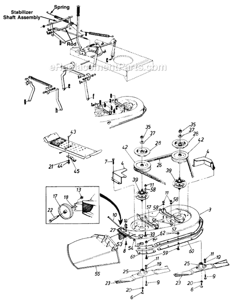 Page F Diagram and Parts List for 131-689G019 1991 MTD Lawn Tractor