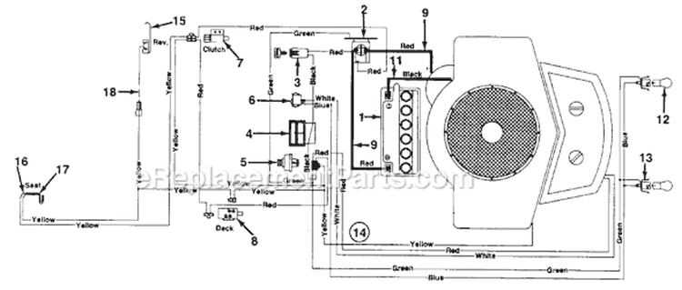 Page A Diagram and Parts List for 131-805H000 Deck H -1991 MTD Lawn Tractor