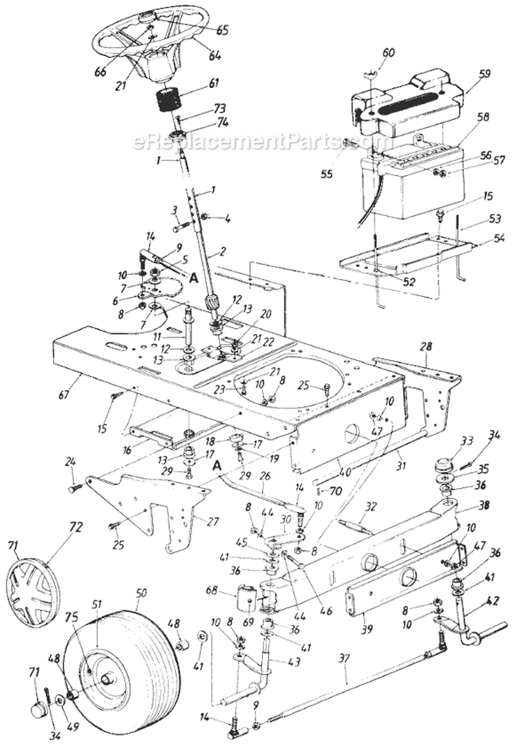 Page B Diagram and Parts List for 131-807H000 Deck H -1991 MTD Lawn Tractor