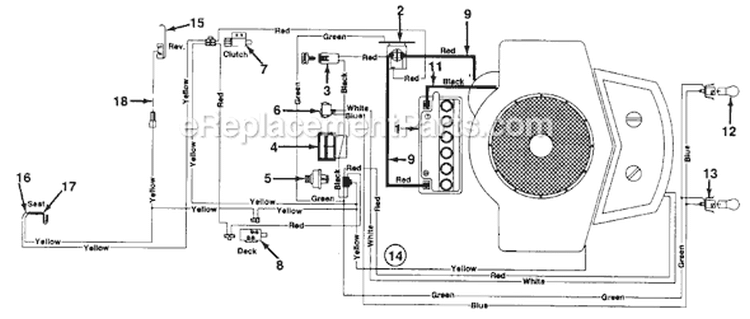 Page A Diagram and Parts List for 131-808H000 Deck H -1991 MTD Lawn Tractor