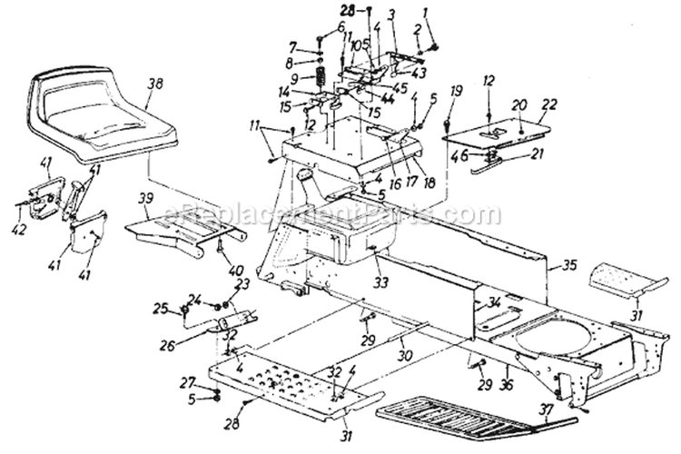 Page G Diagram and Parts List for 131-808H000 Deck H -1991 MTD Lawn Tractor