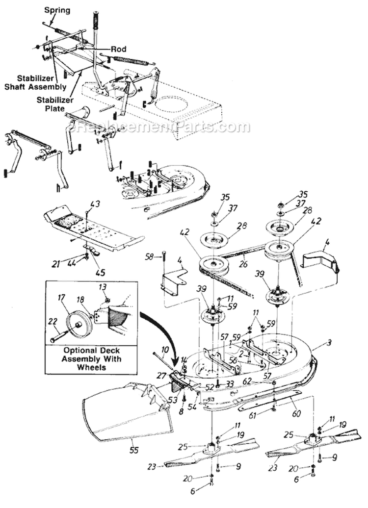 Page A Diagram and Parts List for 131659F 1991 MTD Lawn Tractor
