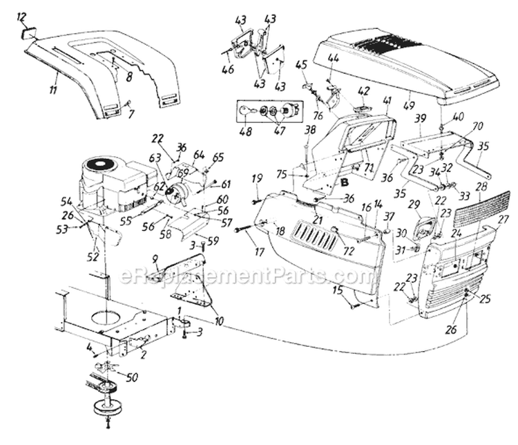 Page C Diagram and Parts List for 131659F 1991 MTD Lawn Tractor