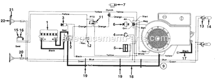 Page C Diagram and Parts List for 131664G 1991 MTD Lawn Tractor