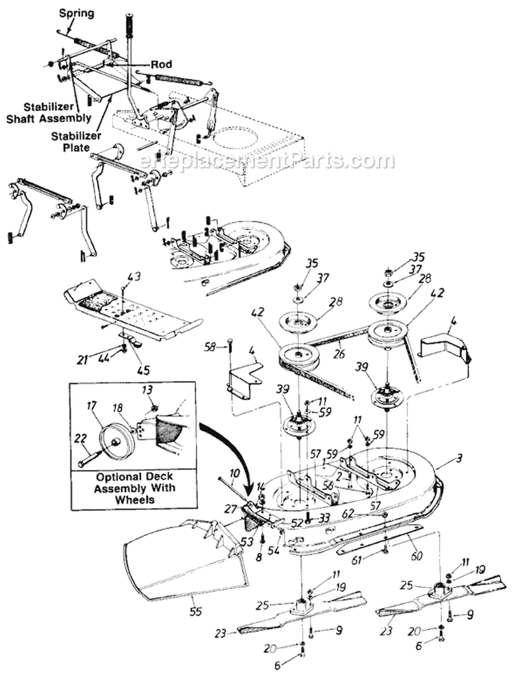 Page A Diagram and Parts List for 131704F 1991 MTD Lawn Tractor