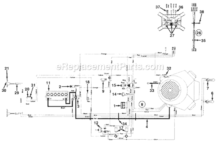 Page B Diagram and Parts List for 131734G 1991 MTD Lawn Tractor
