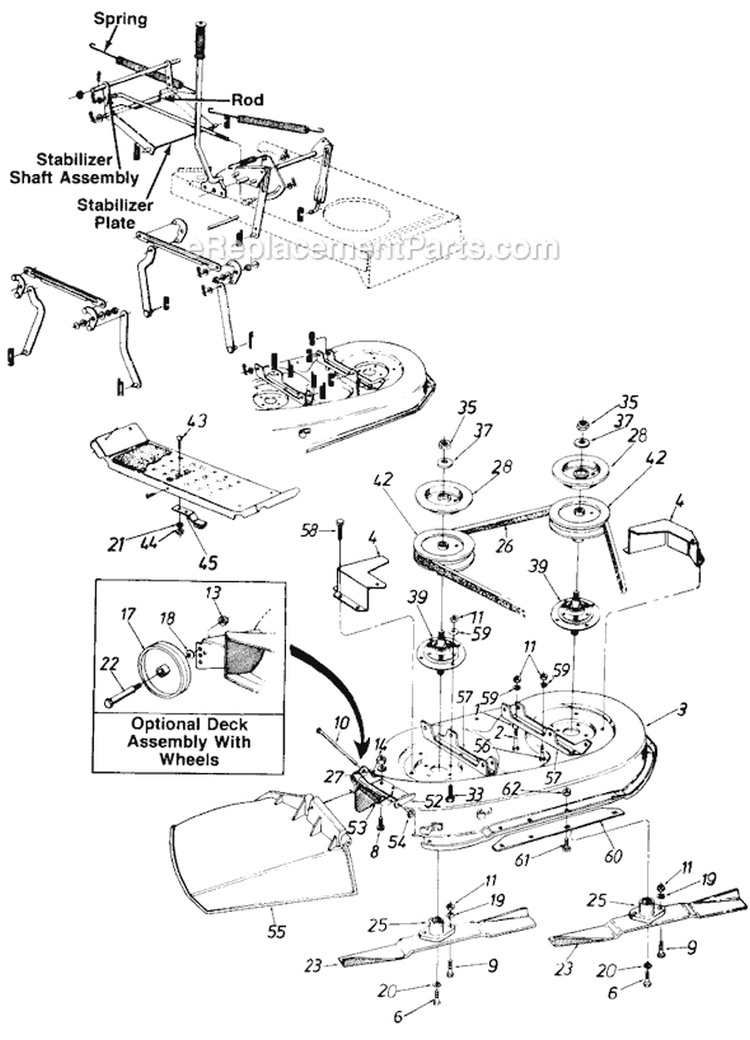 Page A Diagram and Parts List for 131754F 1991 MTD Lawn Tractor