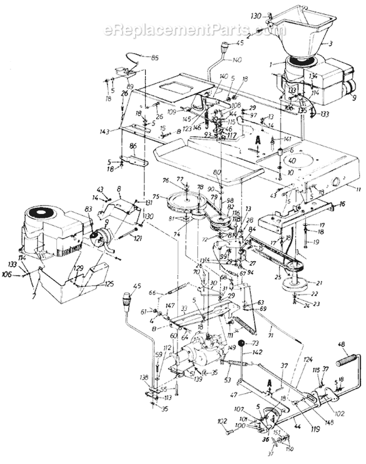 Page F Diagram and Parts List for 131754F 1991 MTD Lawn Tractor