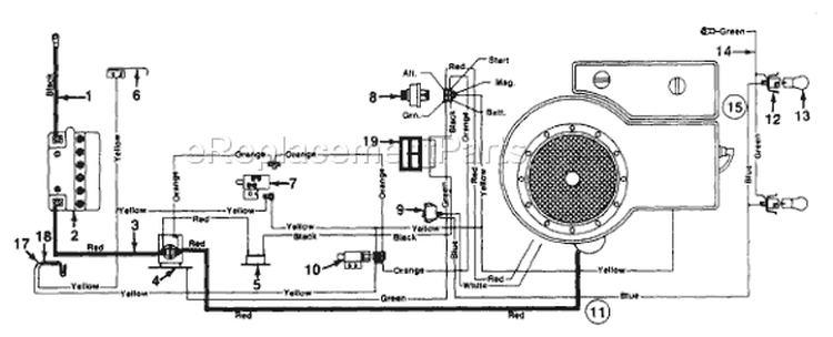 Page C Diagram and Parts List for 132-452F033 40374 -1992 MTD Lawn Tractor