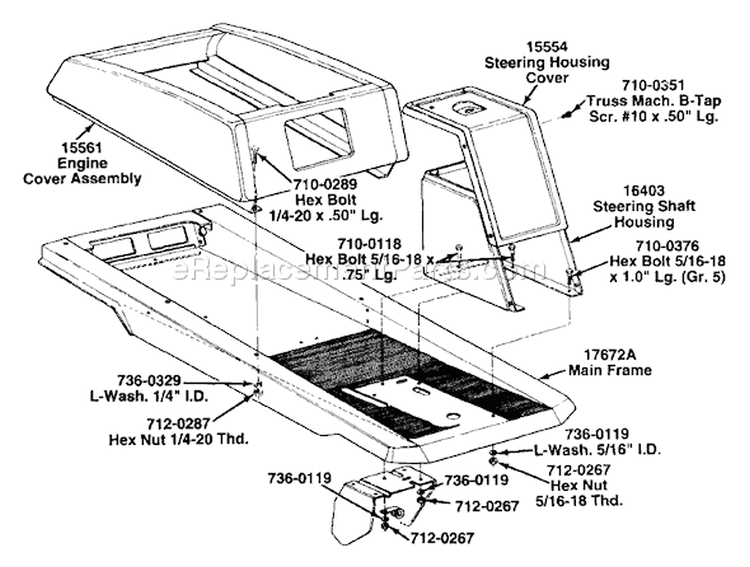 Page D Diagram and Parts List for 132-510-000 w/32" or 38" Decks -1992 MTD Lawn Tractor