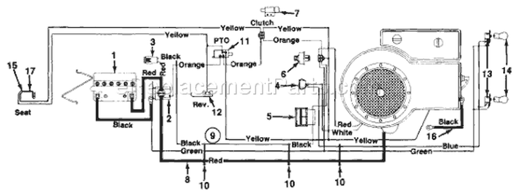 Page C Diagram and Parts List for 132-659G033 75528 -1992 MTD Lawn Tractor