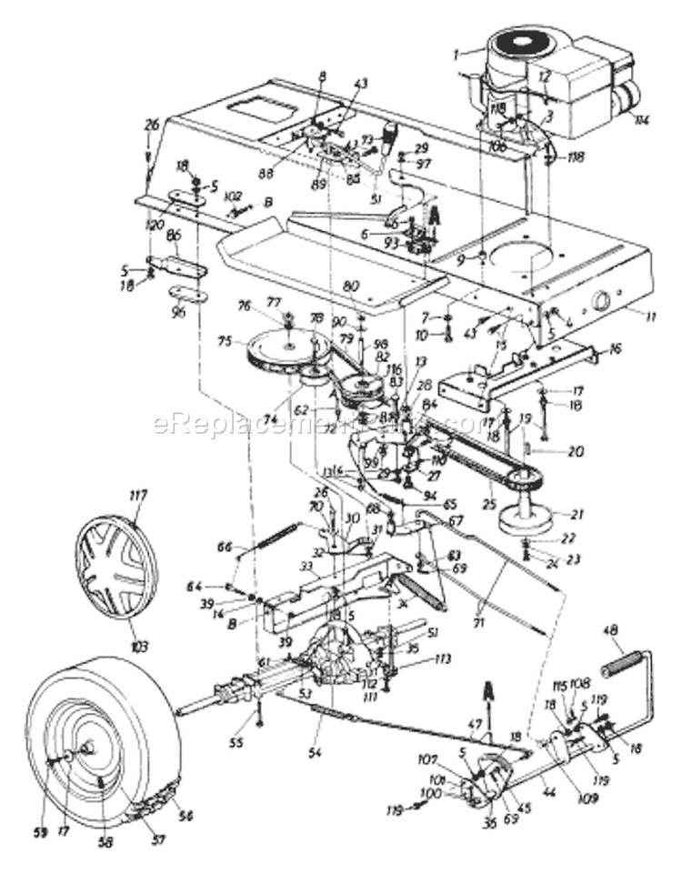 Page D Diagram and Parts List for 132-659G033 75528 -1992 MTD Lawn Tractor