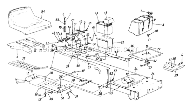 Page H Diagram and Parts List for 132-659G033 75528 -1992 MTD Lawn Tractor