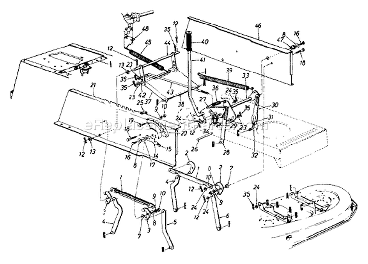 Page B Diagram and Parts List for 132-660F045 1992 MTD Lawn Tractor