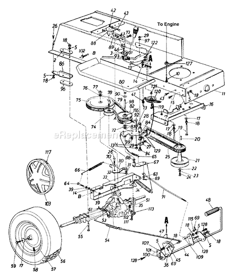 Page D Diagram and Parts List for 132-679G000 1992 MTD Lawn Tractor