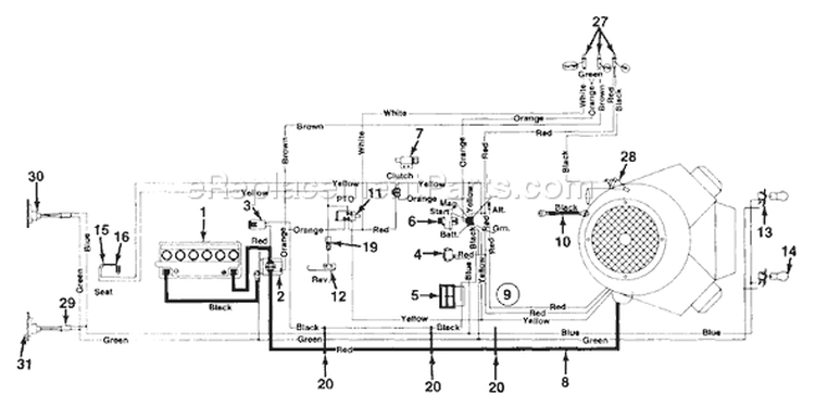 Page D Diagram and Parts List for 132-730-000 Style 9 -1992 MTD Lawn Tractor