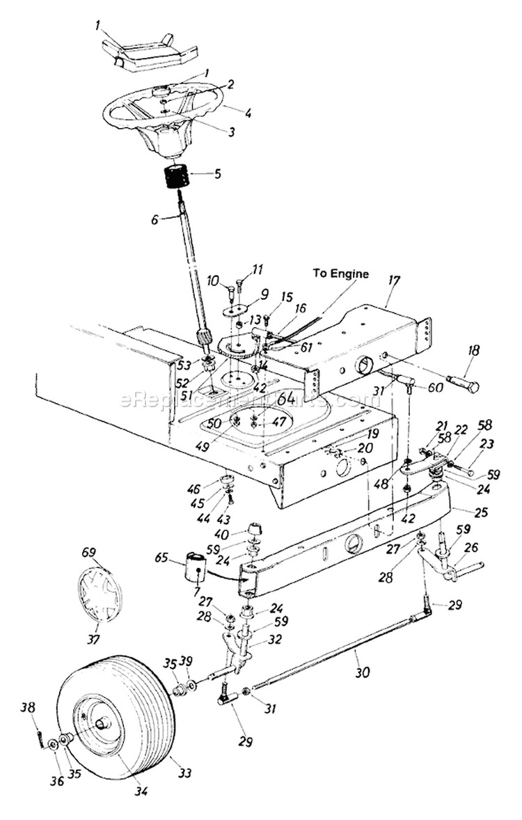 Page H Diagram and Parts List for 132-729G000 1992 MTD Lawn Tractor