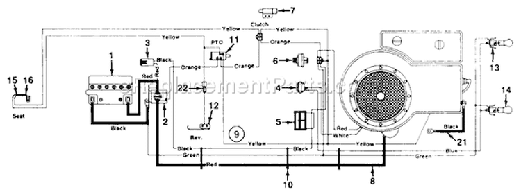 Page E Diagram and Parts List for 132-750-000 Style 0 -1992 MTD Lawn Tractor