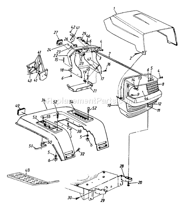 Page F Diagram and Parts List for 132-750-000 Style 0 -1992 MTD Lawn Tractor