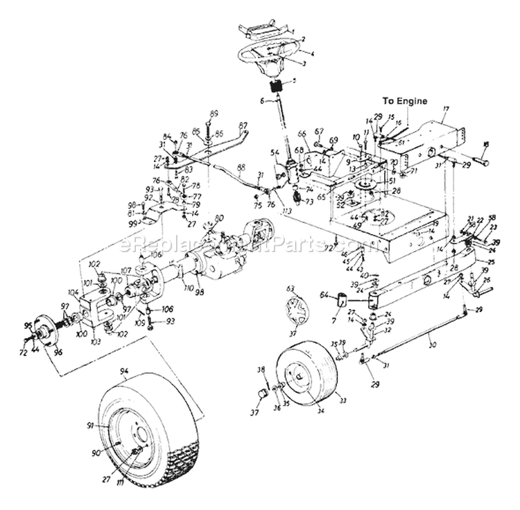 Page I Diagram and Parts List for 132-760G000 1992 MTD Lawn Tractor