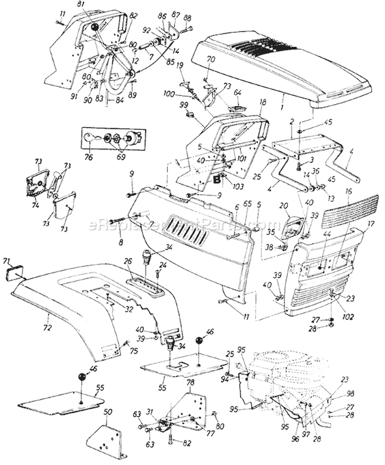 Page D Diagram and Parts List for 132-809H000 1992 MTD Lawn Tractor