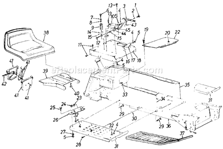 Page F Diagram and Parts List for 132-809H000 1992 MTD Lawn Tractor