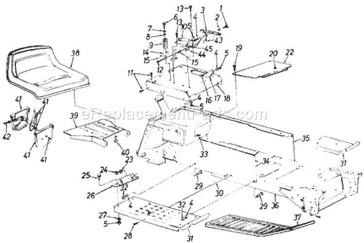 Page F Diagram and Parts List for 132-809H033 72771 -1992 MTD Lawn Tractor