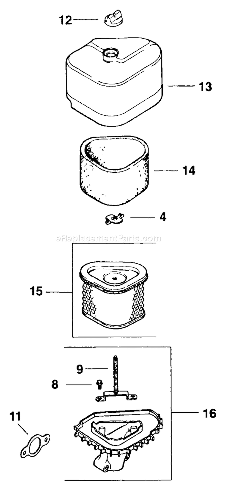 Page H Diagram and Parts List for 1332G 55AD210Q195 - 2000 MTD Lawn Mower