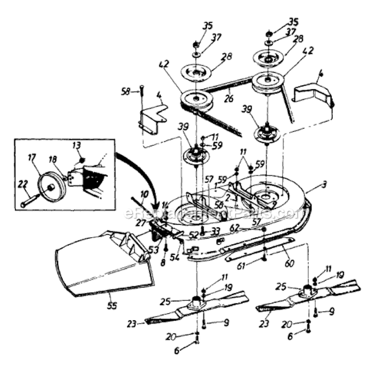 Page A Diagram and Parts List for 133H671F002 1993 MTD Lawn Tractor