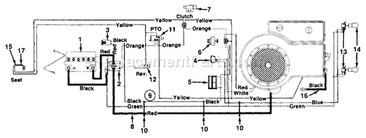 Page C Diagram and Parts List for 133I660F009 765309 -1993 MTD Lawn Tractor