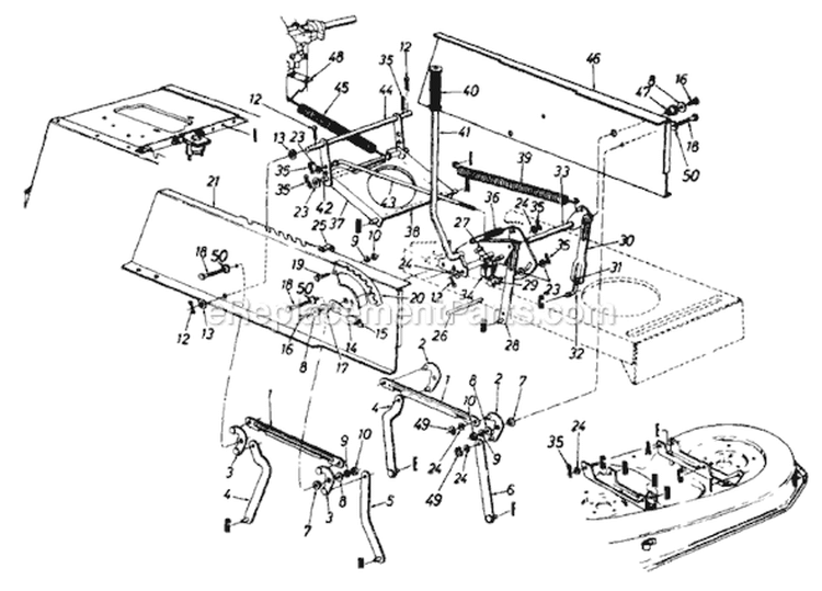 Page B Diagram and Parts List for 133K679G371 1993 MTD Lawn Tractor