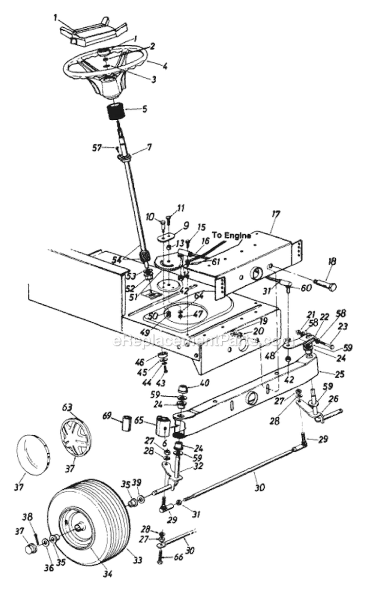 Page I Diagram and Parts List for 133K679G371 1993 MTD Lawn Tractor