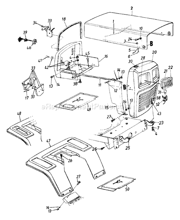 Page F Diagram and Parts List for 133L662F000 1993 MTD Lawn Tractor