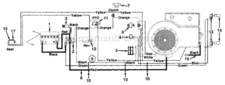 Page C Diagram and Parts List for 133L670F084 1993 MTD Lawn Tractor