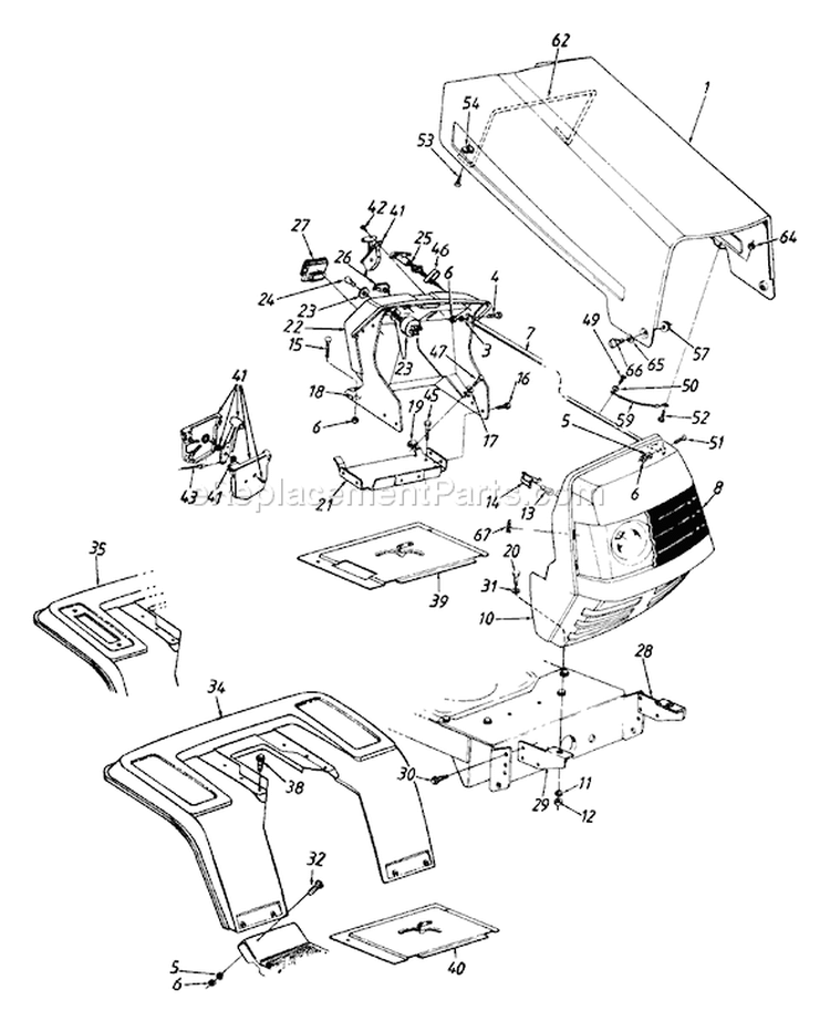 Page F Diagram and Parts List for 133L671F736 4803094 -1993 MTD Lawn Tractor